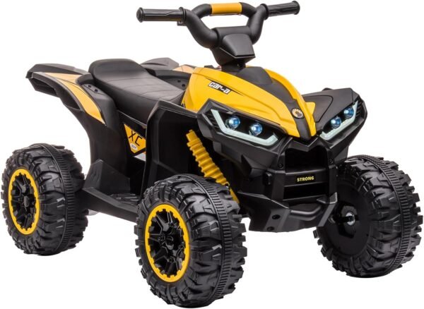 HOMCOM 12V Electric Quad Bikes for Kids Ride On Car ATV Toy, with Forward Reverse Functions, LED Headlights, for Ages 3-5 Years