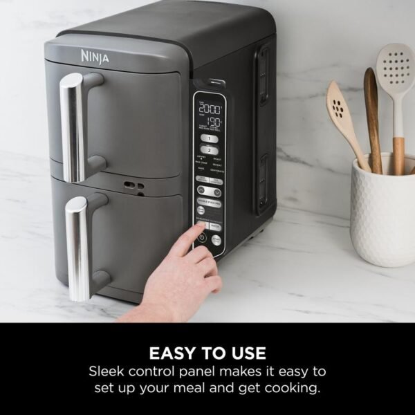 Outlet Ninja Double Stack XL Air Fryer – 9.5L Dual Drawer with Smart Cook Technology & 6 Cooking Functions - Image 6