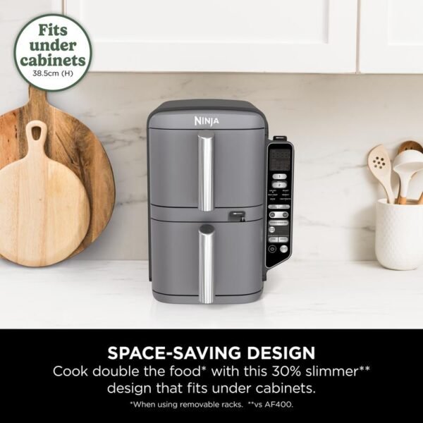 Outlet Ninja Double Stack XL Air Fryer – 9.5L Dual Drawer with Smart Cook Technology & 6 Cooking Functions - Image 4