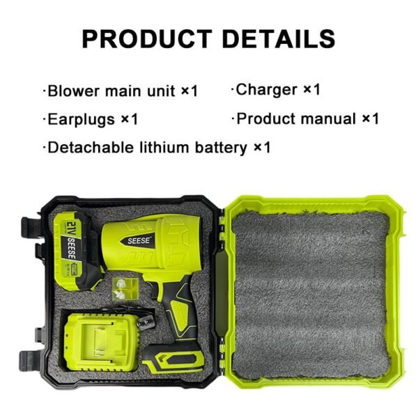 [Dealsforyoudays] Turbo Jet Blower,Leaf Blower, Violent Turbo Fan, Brushless Pure Copper Motor,Car Drying After Wash, Handheld Snow Blower,Cordless Turbo Power Air Duster,Home Improve,Garden Mainte - Image 7