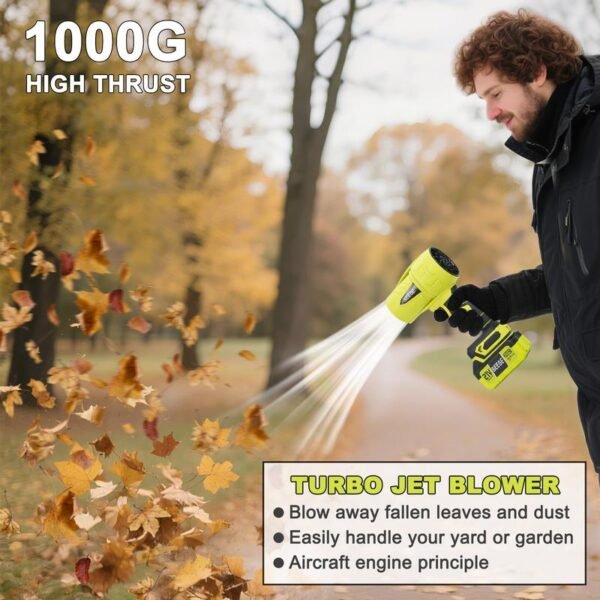 [Dealsforyoudays] Turbo Jet Blower,Leaf Blower, Violent Turbo Fan, Brushless Pure Copper Motor,Car Drying After Wash, Handheld Snow Blower,Cordless Turbo Power Air Duster,Home Improve,Garden Mainte - Image 3